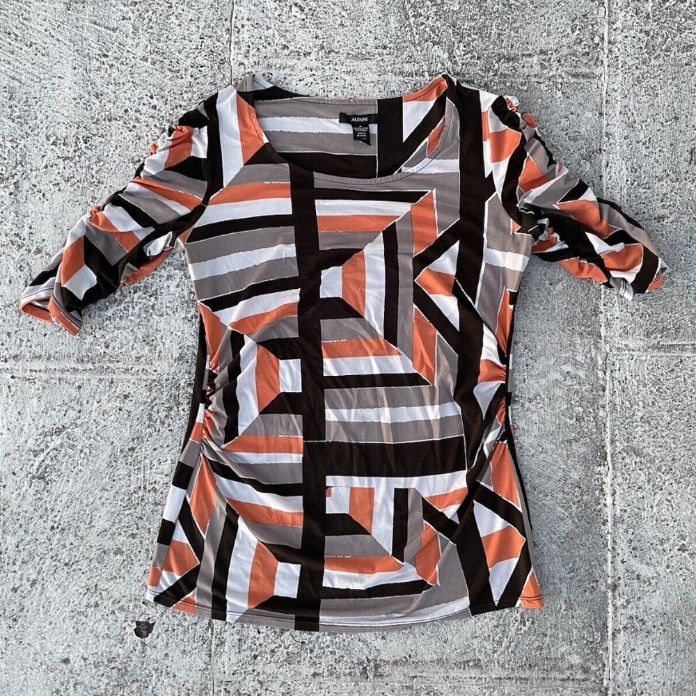 Alfani Women Top Multi Color Blouse Size S